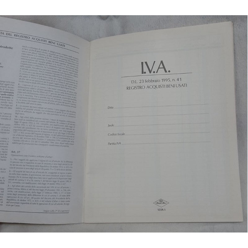 Prodotti Flex 135921 - Registro Acquisto Beni Usati - 31x24,5 - 23 Pagine