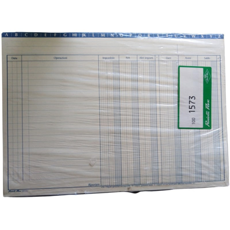 Prodotti Flex 1573 - Dare - Avere - Saldo (in Evidenza Imponibile E Iva) Con Rubrica A-z - Grafica Ante Euro
