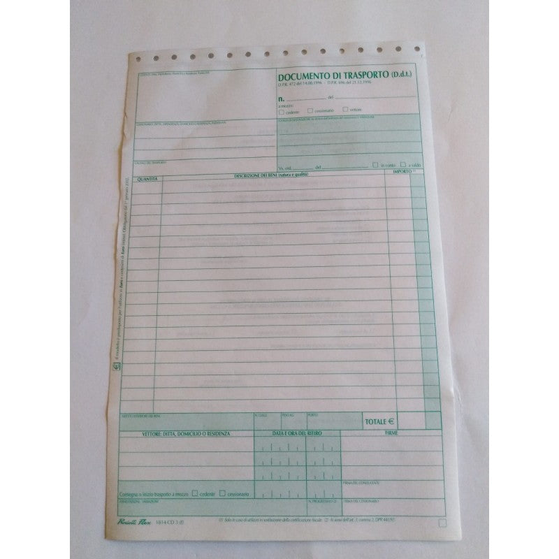 Prodotti Flex 1814cd3 - Documento Di Trasporto (d.d.t.) Autoricalcante - Triplice Copia – 31x21