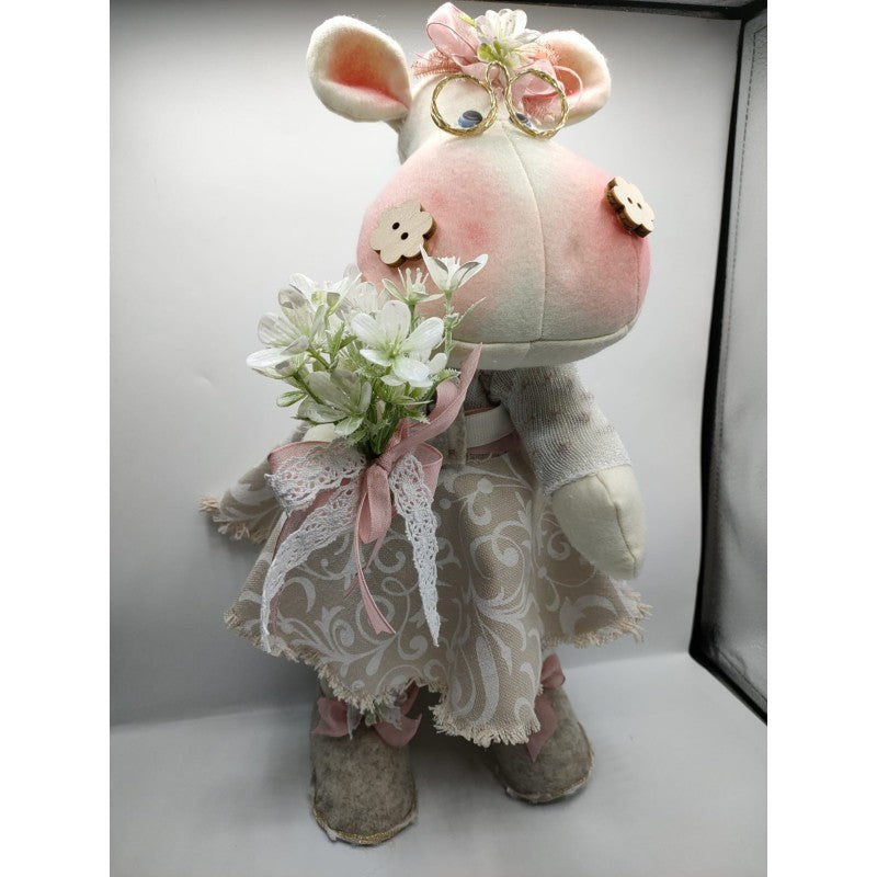 Pupazzo Ippopotamo Agata Realizzato A Mano - Renkalik