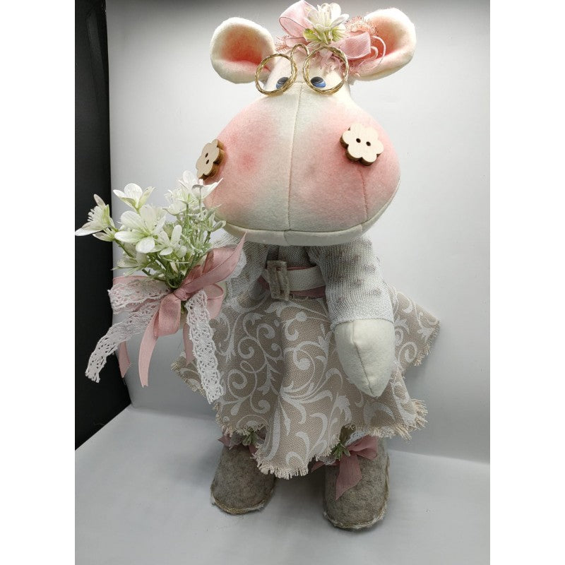 Pupazzo Ippopotamo Agata Realizzato A Mano - Renkalik