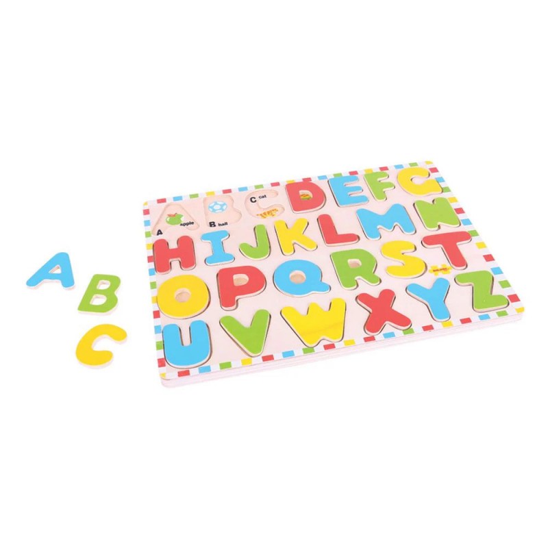 Puzzle Ad Incastro Lettere In Legno (inglese) - Bigjigs Toys