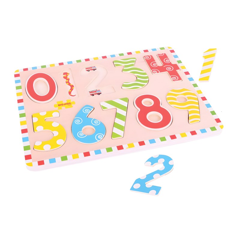 Puzzle Ad Incastro Numeri In Legno – Bigjigs Toys
