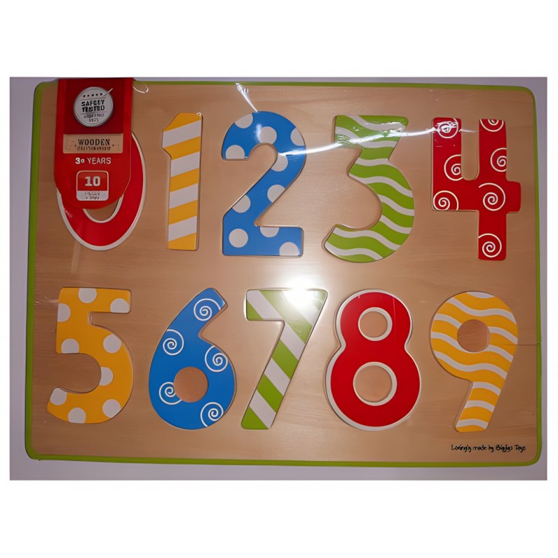 Puzzle Ad Incastro Numeri In Legno – Bigjigs Toys