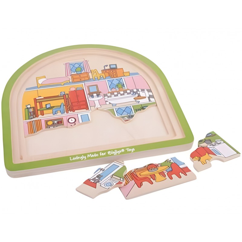 Puzzle Arcuato In Legno Temi Casa O Fattoria - Bigjigs Toys
