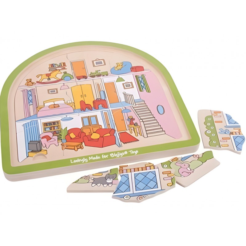 Puzzle Arcuato In Legno Temi Casa O Fattoria - Bigjigs Toys