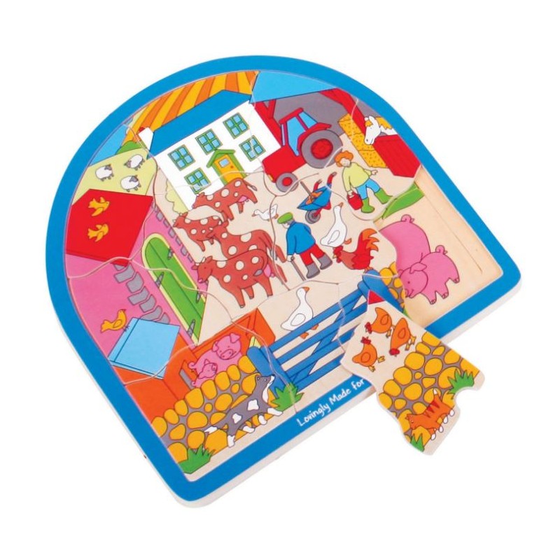 Puzzle Arcuato In Legno Temi Casa O Fattoria - Bigjigs Toys