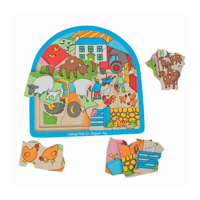 Puzzle Arcuato In Legno Temi Casa O Fattoria - Bigjigs Toys