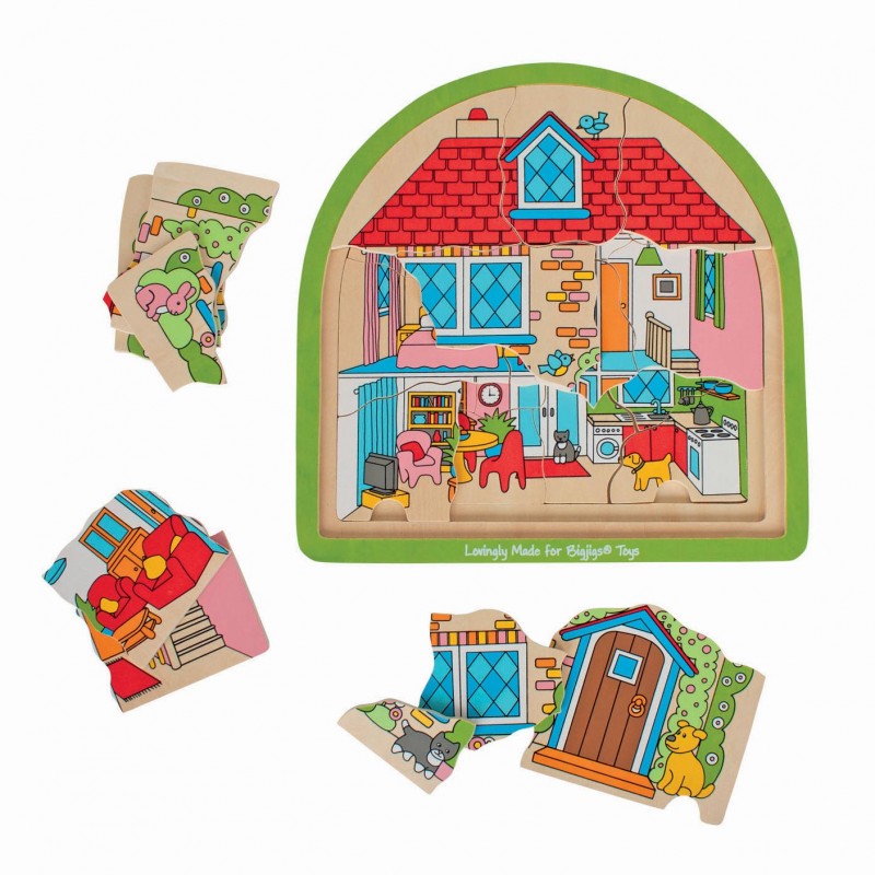 Puzzle Arcuato In Legno Temi Casa O Fattoria - Bigjigs Toys
