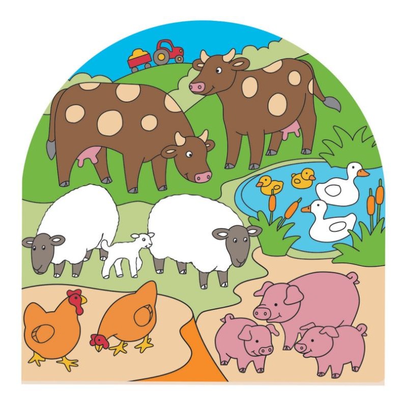 Puzzle Arcuato In Legno Temi Casa O Fattoria - Bigjigs Toys
