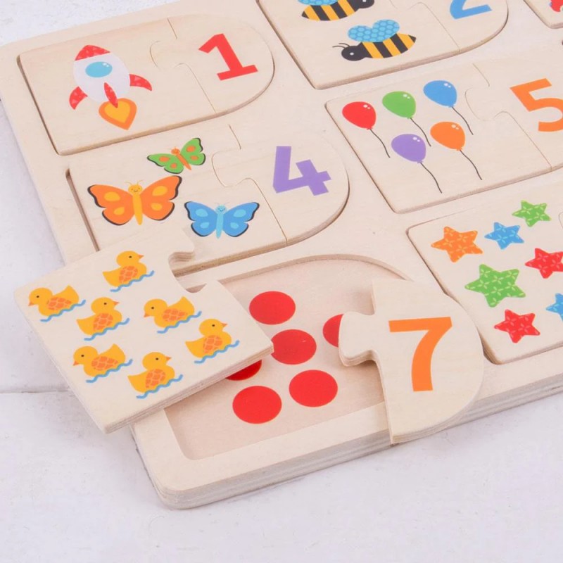 Puzzle Delle Associazioni Numeri E Immagini – Bigjigs Toys