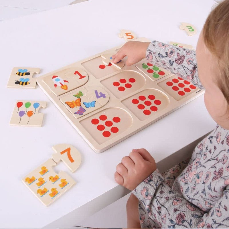 Puzzle Delle Associazioni Numeri E Immagini – Bigjigs Toys