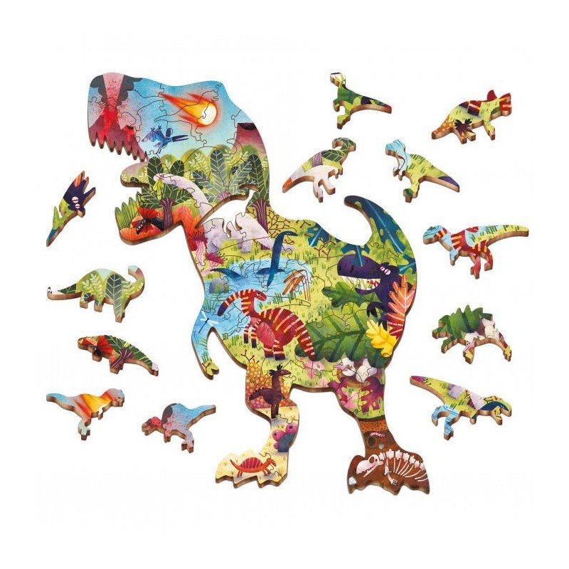 Puzzle In Legno Dinosauri Woody 48pz - Ludattica