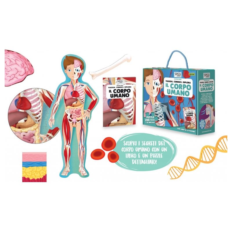 Puzzle Sagomato, Viaggia, Conosci, Esplora Il Corpo Umano