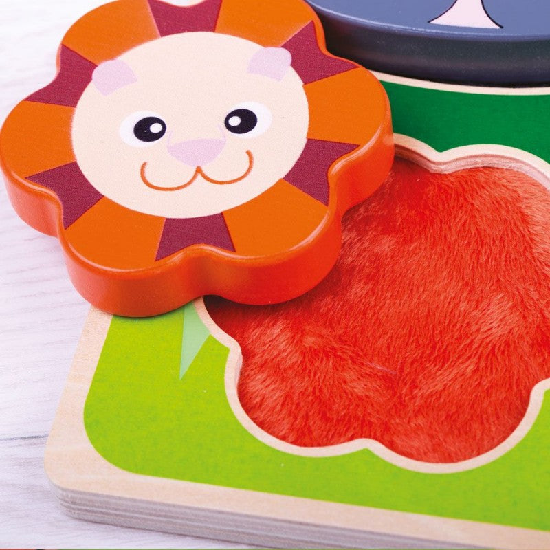 Puzzle Tattile "il Manto Degli Animali" Safari O Fattoria - Bigjigs Toys