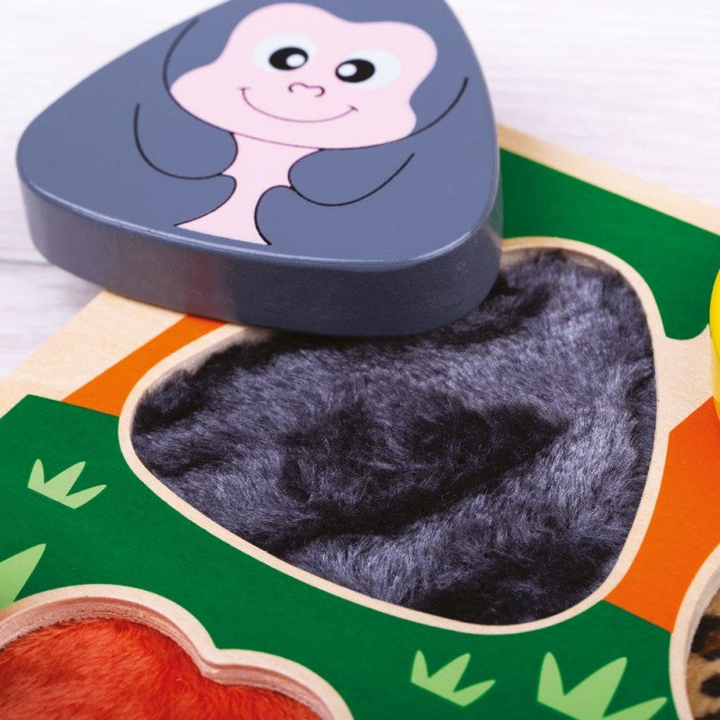 Puzzle Tattile "il Manto Degli Animali" Safari O Fattoria - Bigjigs Toys