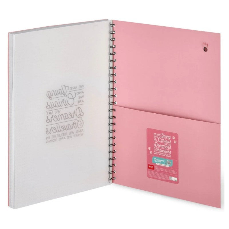 Quaderno Legami Spiralato Maxi Trio Kitty, A4, 204 Pagine, Rigatura 3 In 1, 100gr
