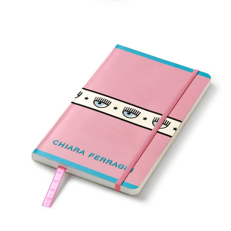 Quaderno Notebook Con Elastico Chiara Ferragni 13x21cm 90 Fogli 1r 80gr - Rosa