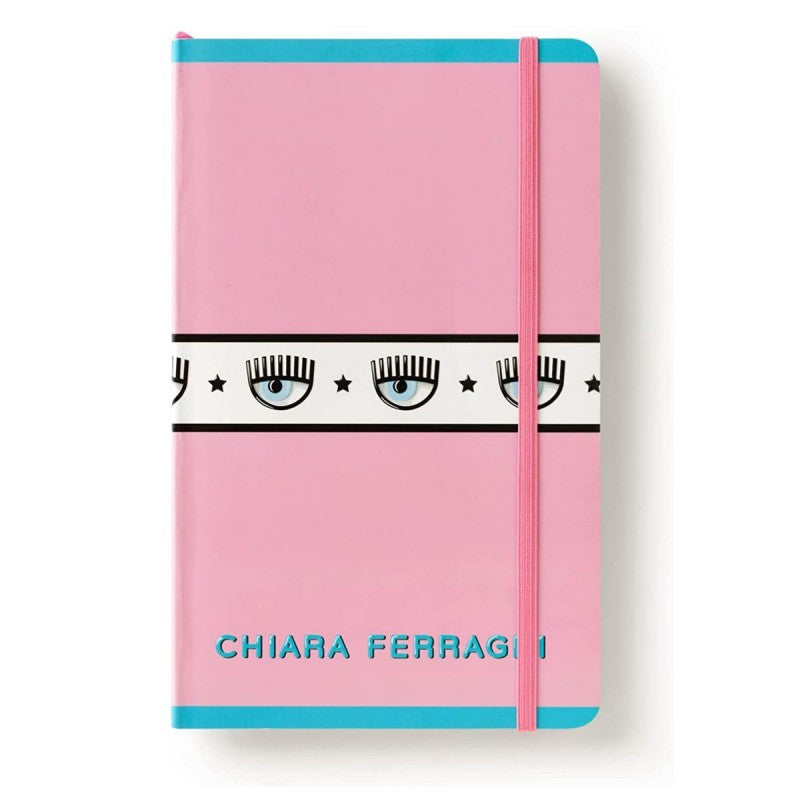 Quaderno Notebook Con Elastico Chiara Ferragni 13x21cm 90 Fogli 1r 80gr - Rosa
