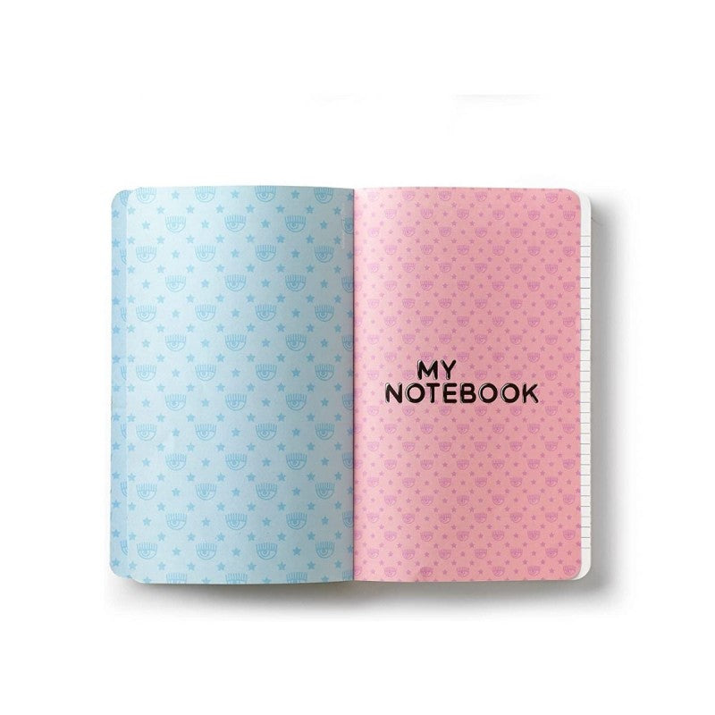 Quaderno Notebook Con Elastico Chiara Ferragni 13x21cm 90 Fogli 1r 80gr - Rosa