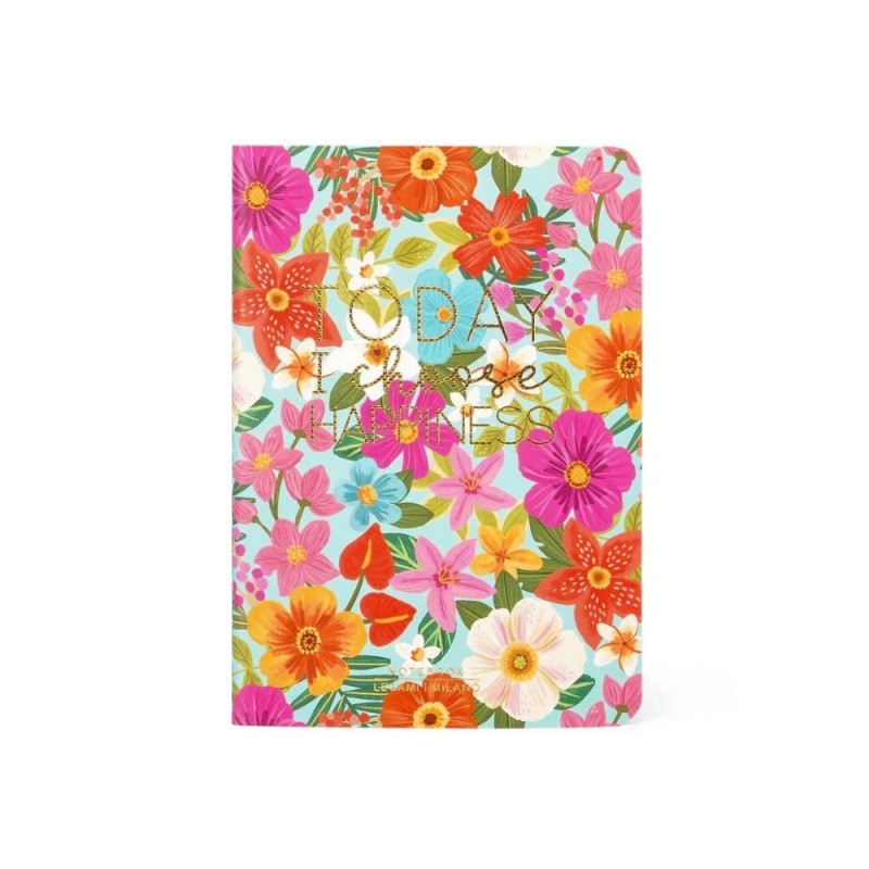 Quaderno Small Legami Flowers A6 80 Pagine, 1 Rigo 7mm, 100gr