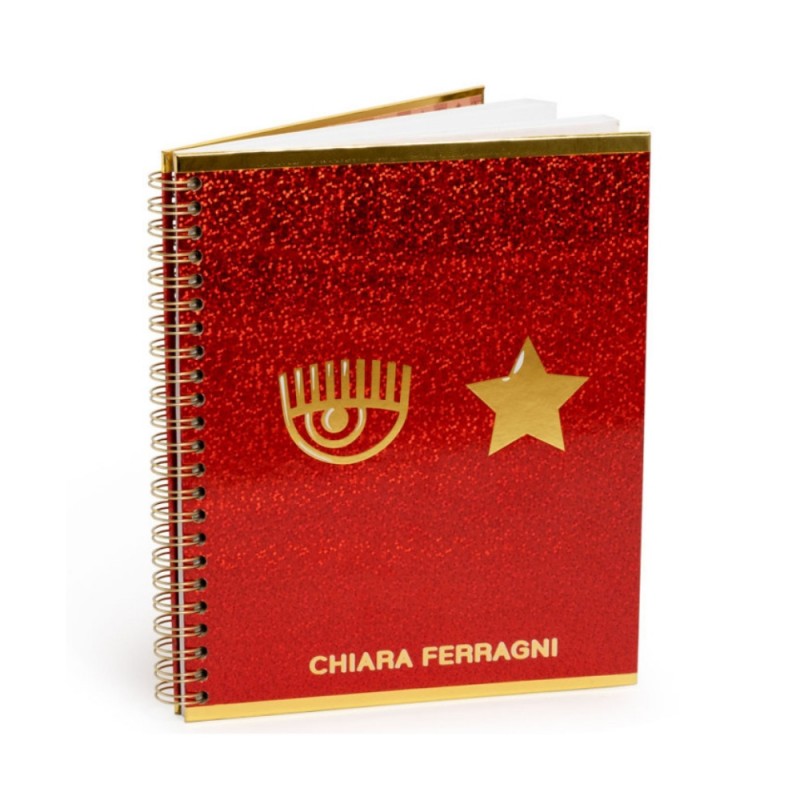 Quaderno Spiralato Con Glitter Rossi Chiara Ferragni A5 20 Fogli 1r 80gr – Edizione Limitata