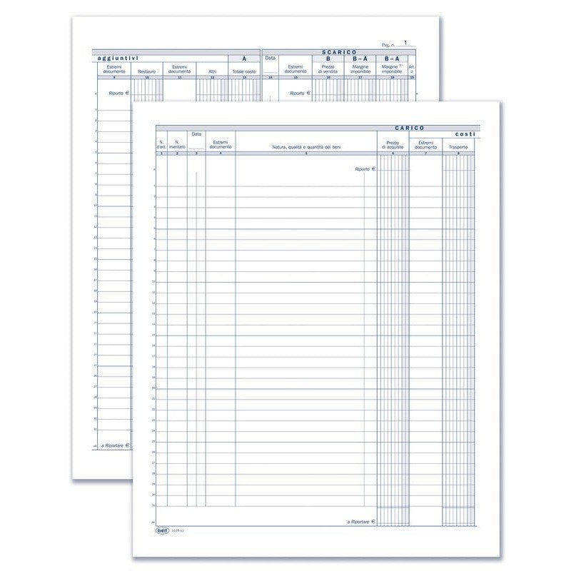 Registro Carico/scarico Beni Usati Per Antiquari (regime Del Margine) - 23 Pagine Prenumerate - 31x24,5 Cm