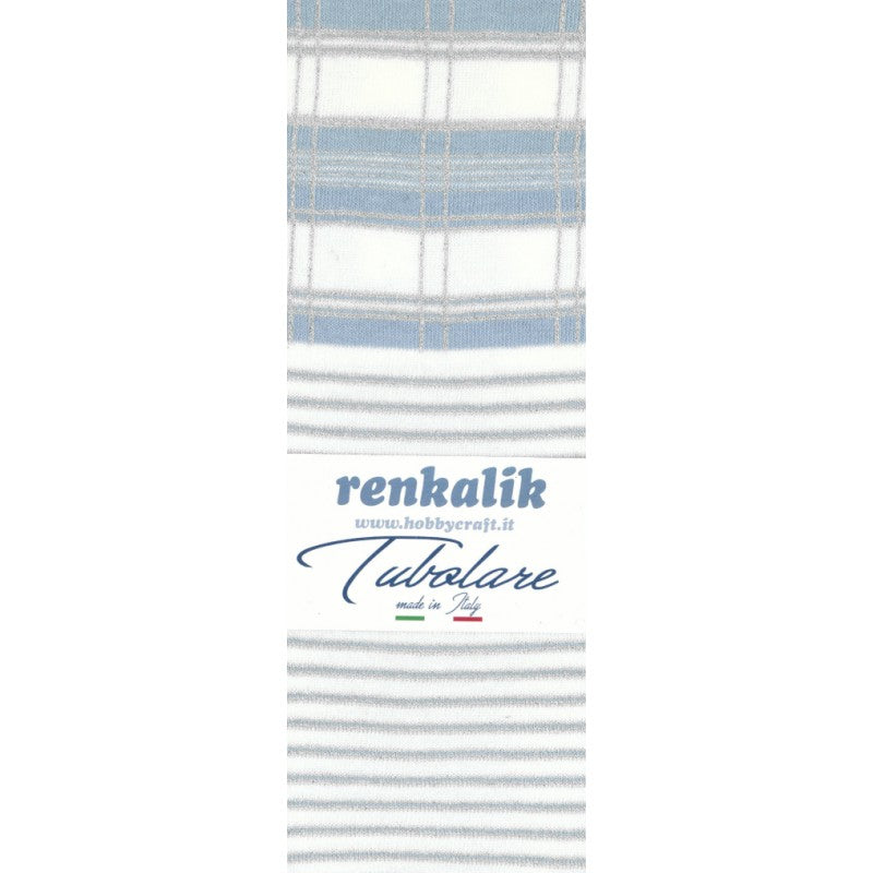 Renkalik Tubolare Tartan Lurex Avio/latte/argento - Tu342