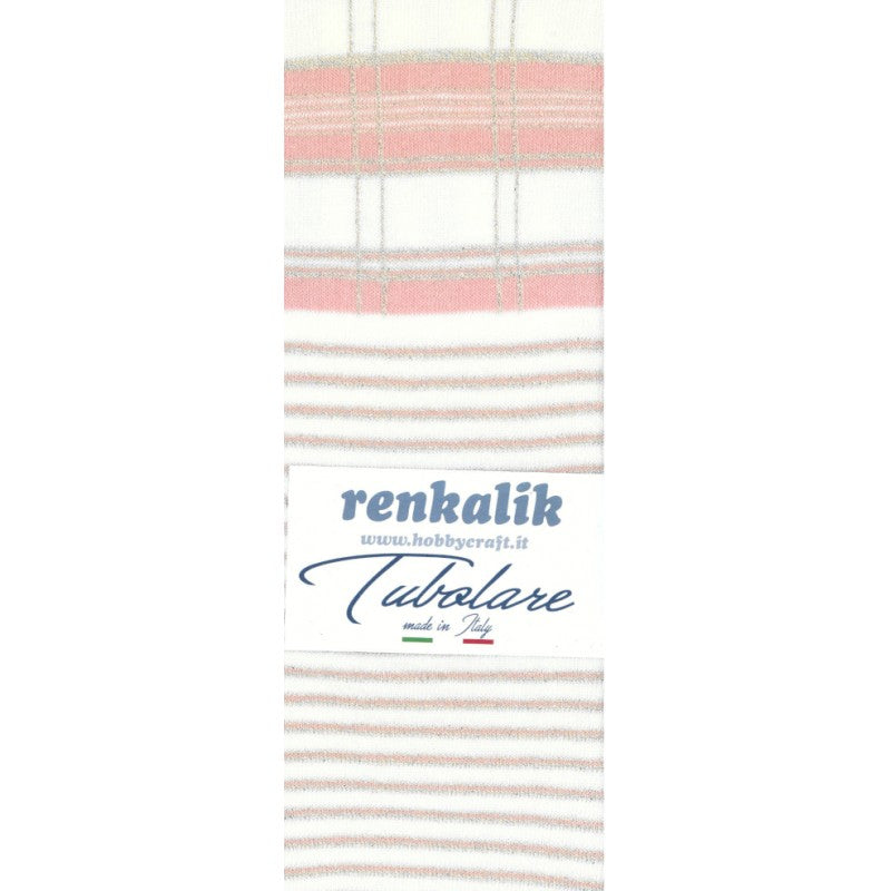 Renkalik Tubolare Tartan Lurex Rosa/latte/oro - Tu343