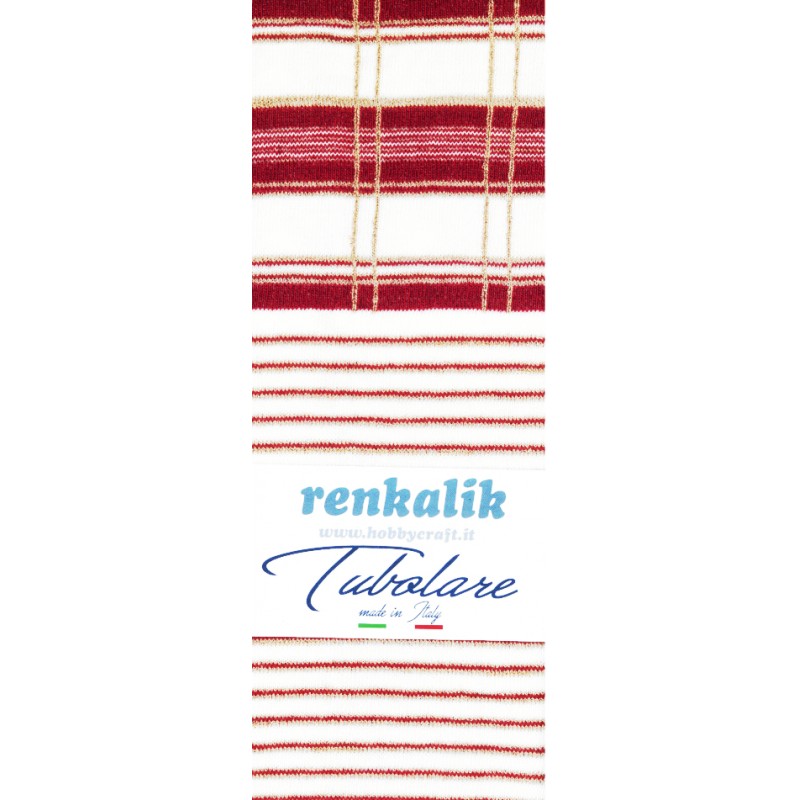Renkalik Tubolare Tartan Lurex Rosso Porto/latte/oro - Tu341