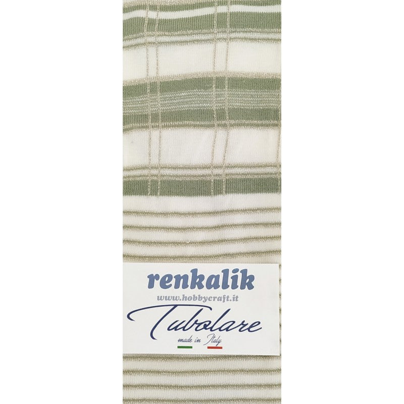 Renkalik Tubolare Tartan Lurex Verde Salvia/latte/oro - Tu346