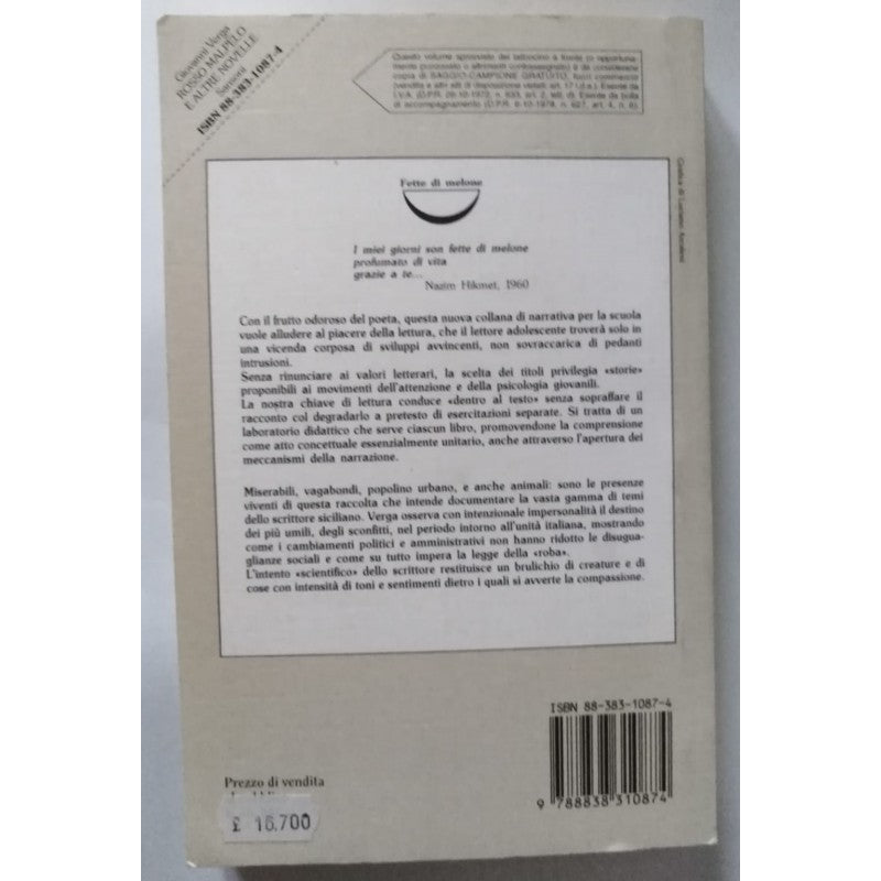 Rosso Malpelo E Altre Novelle