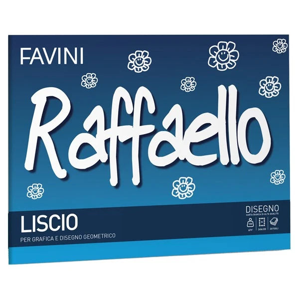Favini Raffaello Album da Disegno 24 x 33 cm – 20 Fogli – 100 g/m²