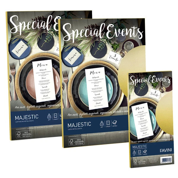 Carta metallizzata Favini Special Events, 20 fogli, 120 g/m², formato A4 (21x29,7 cm)