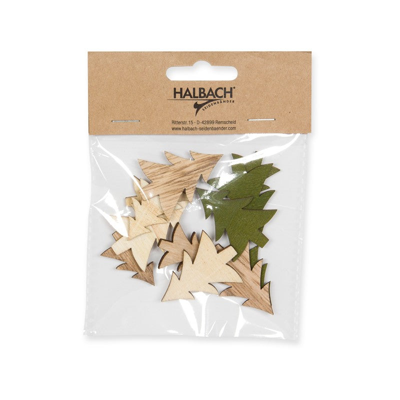 Sagome Piccole Abeti Verdi E Naturali - 9 Pezzi