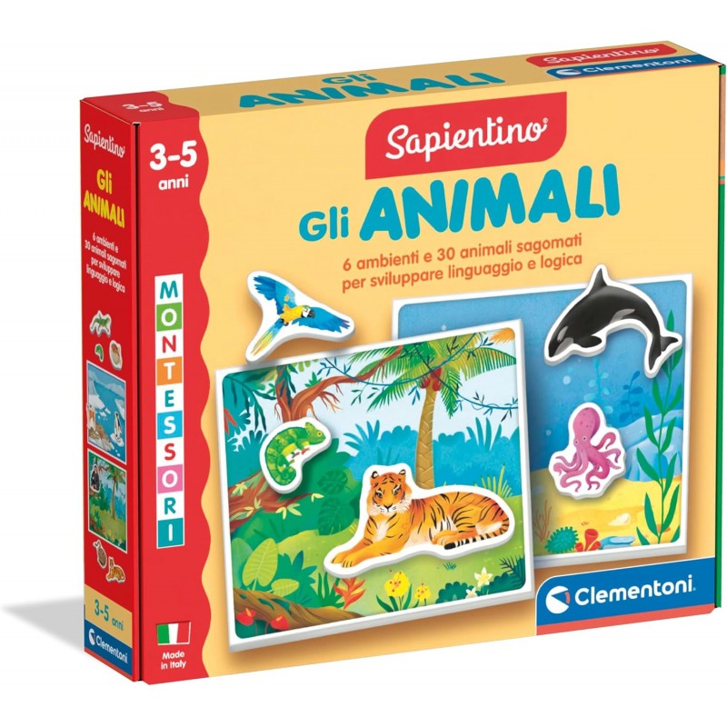 Sapientino Montessori Gli Animali Con Tessere Sagomate - Clementoni