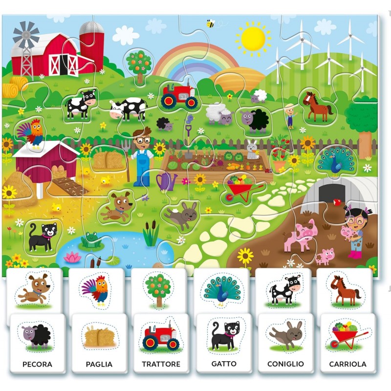 Sapientino Montessori Parole In Fattoria Flashcards, Puzzle, Schede Educative - Clementoni