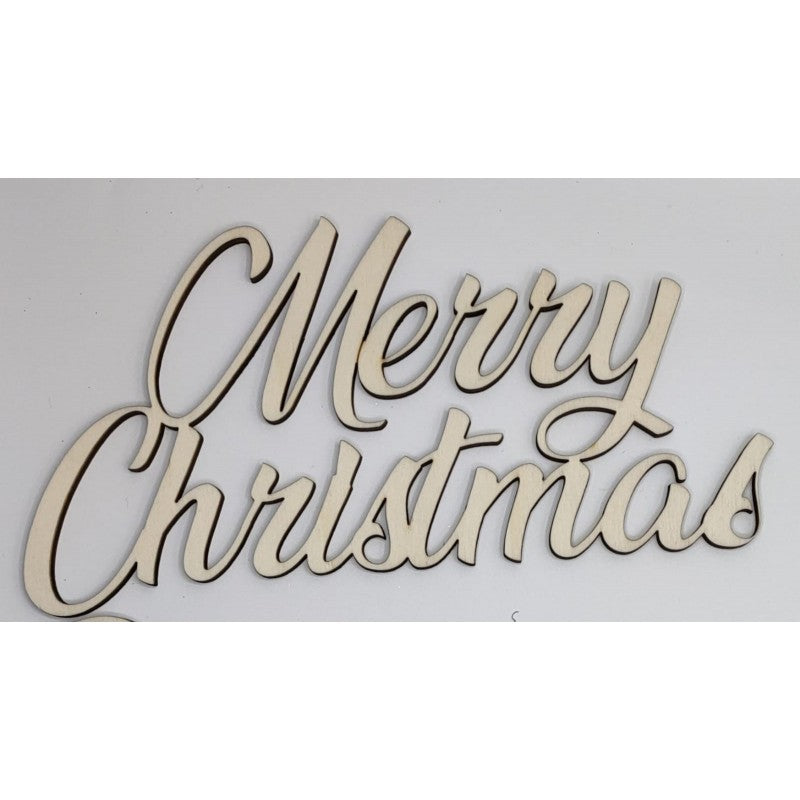 Scritta In Legno Merry Christmas 25cm