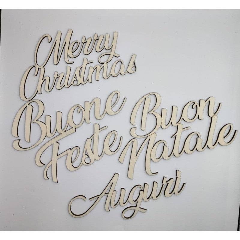 Scritta Legno Buon Natale 25cm