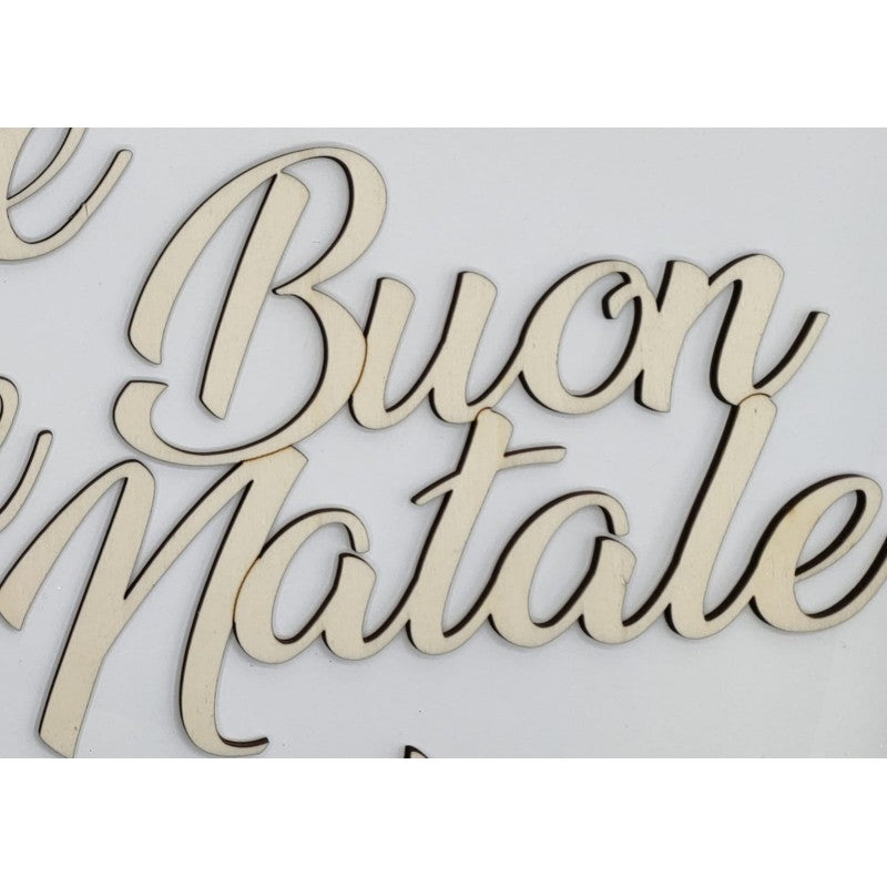 Scritta Legno Buon Natale 25cm
