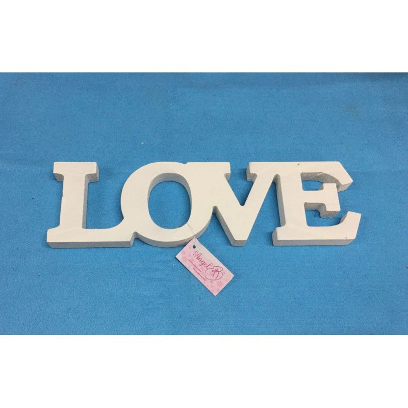 Scritta Love In Legno Bianco