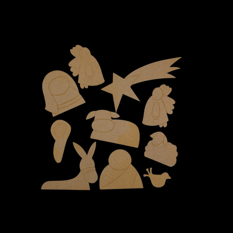 Set 10 Formine Mdf "presepe" Angel B Assortite