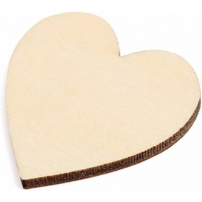 Set 10 Sagome Cuore In Legno
