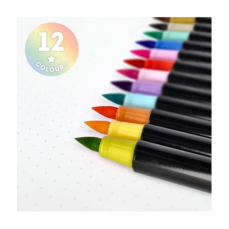 Set 12 Pennarelli Brush Punta Pennello Colori Pastello – Legami