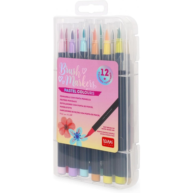 Set 12 Pennarelli Brush Punta Pennello Colori Pastello – Legami
