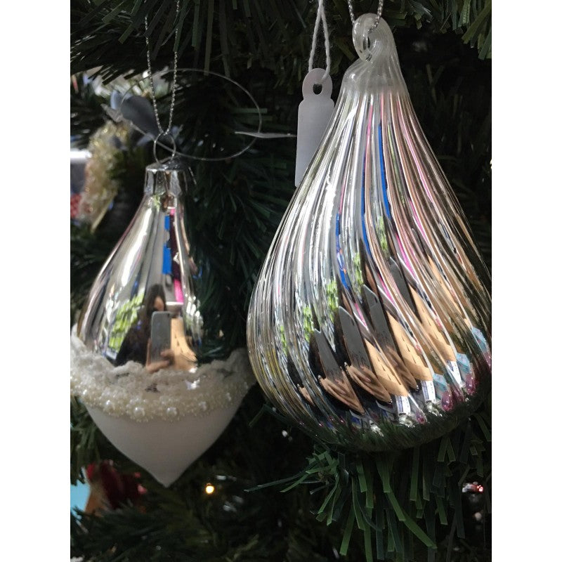 Set 2 Palline Bianco E Argento