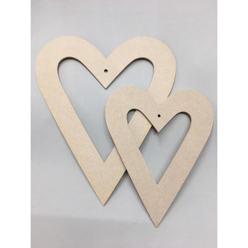 Set 2 Pz Cuori In Mdf