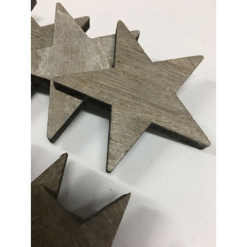 Set 20 Stelle In Legno - Varie Misure E Colori