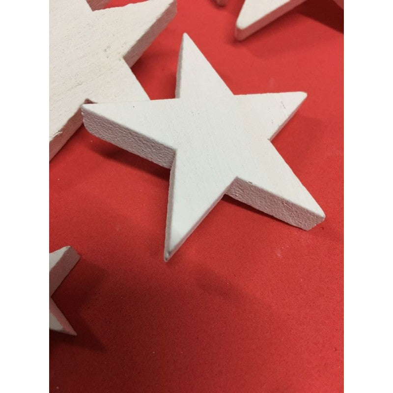 Set 20 Stelle In Legno - Varie Misure E Colori