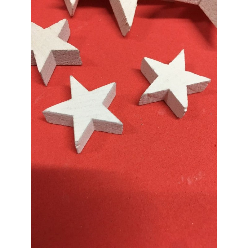 Set 20 Stelle In Legno - Varie Misure E Colori